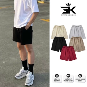 Quần Short Nam 3KMEN, Quần Đùi Nam Ngắn Trên Gối Chất Liệu Nỉ Da Thoáng Mát Thấm Hút Mồ Hôi