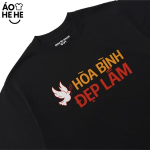 Áo Thun In Chữ - Việt Nam Hòa Bình Đẹp Lắm, Câu Nói Tự Hào Dân Tộc Form Rộng Cotton 230gsm