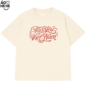 Áo Thun In Chữ - Tôi Yêu Việt Nam, Câu Nói Tự Hào Dân Tộc Form Rộng Cotton 230gsm In Theo Yêu Cầu