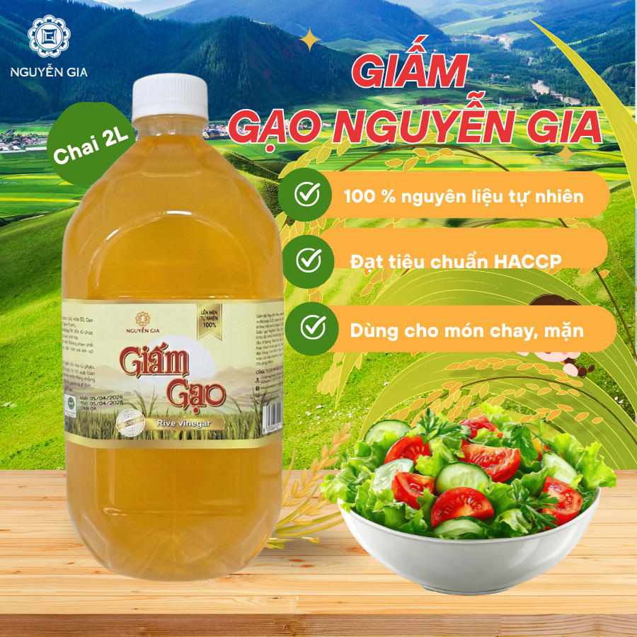 Giấm Gạo Tám Thơm Nguyễn Gia Can 2L NGG0023