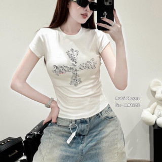 QCL1 1223 Áo thun ngực chữ thập form ôm siêu xinh xịn sò(Freesize)