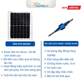 Đèn pha năng lượng mặt trời 500W Mắt Ngọc SUNECO - 120 LED Chống Lóa, Vỏ nhôm nguyên khối