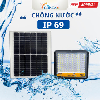 Đèn pha năng lượng mặt trời 500W Mắt Ngọc SUNECO - 120 LED Chống Lóa, Vỏ nhôm nguyên khối