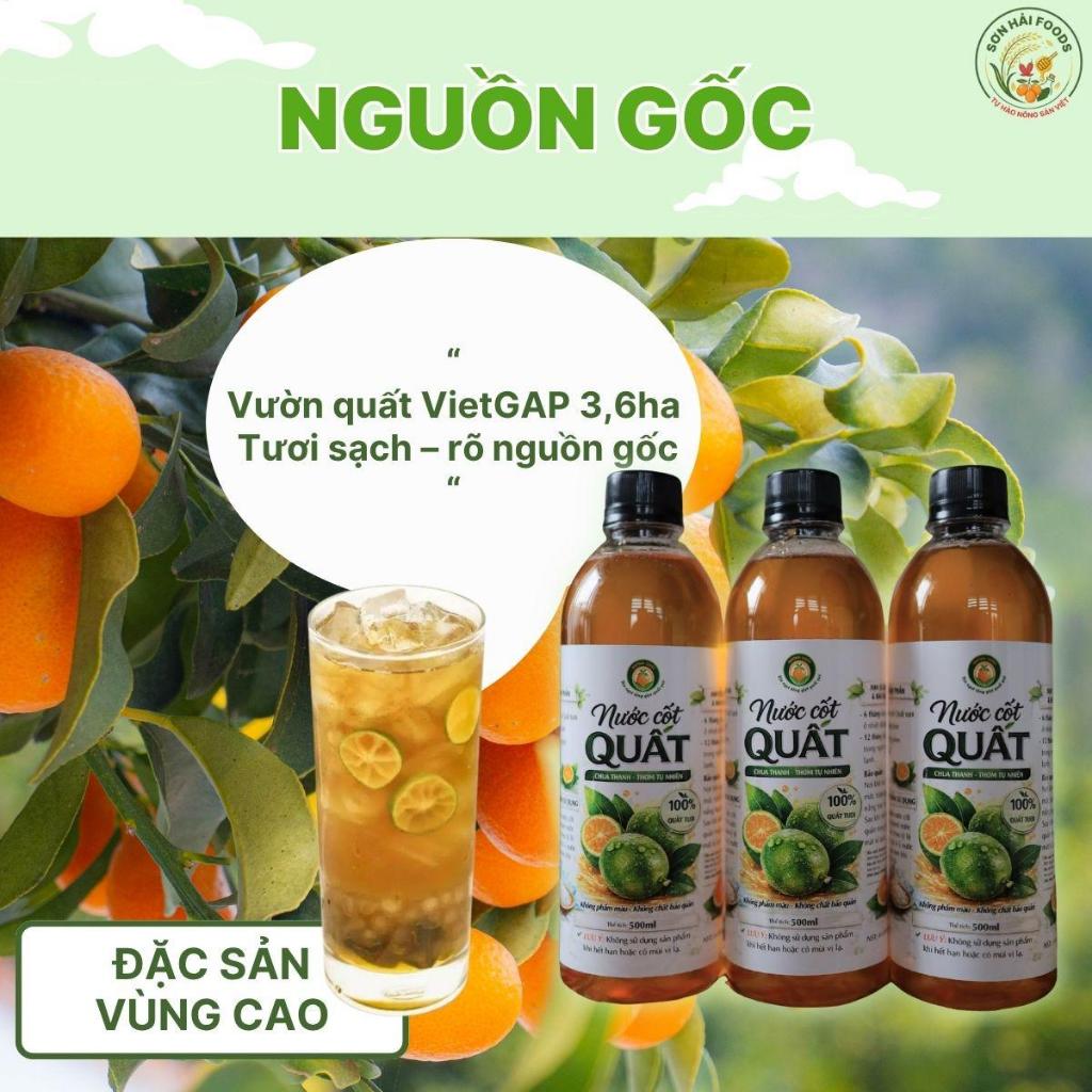 (COMBO 2 chai) Nước Cốt Quất Đường Phèn 500ml VietGAP – Nước Quất Nguyên Chất Từ Vườn 3.6ha