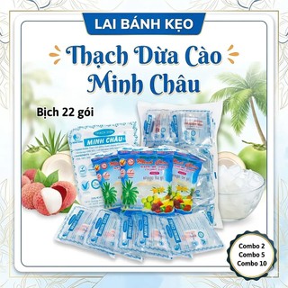 [Combo 2-5-10 Túi] Thạch Dừa Cào Minh Châu Túi 22 Gói - Giòn Dai, Thanh Mát