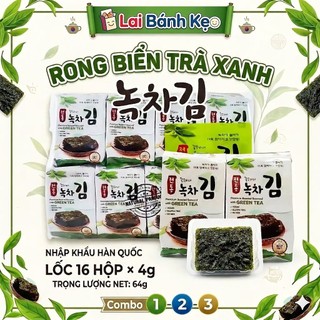 [COMBO 1-2-3 Bịch] Rong Biển Trà Xanh K•FISH, Nhập Khẩu Hàn Quốc (16gói ×4g)