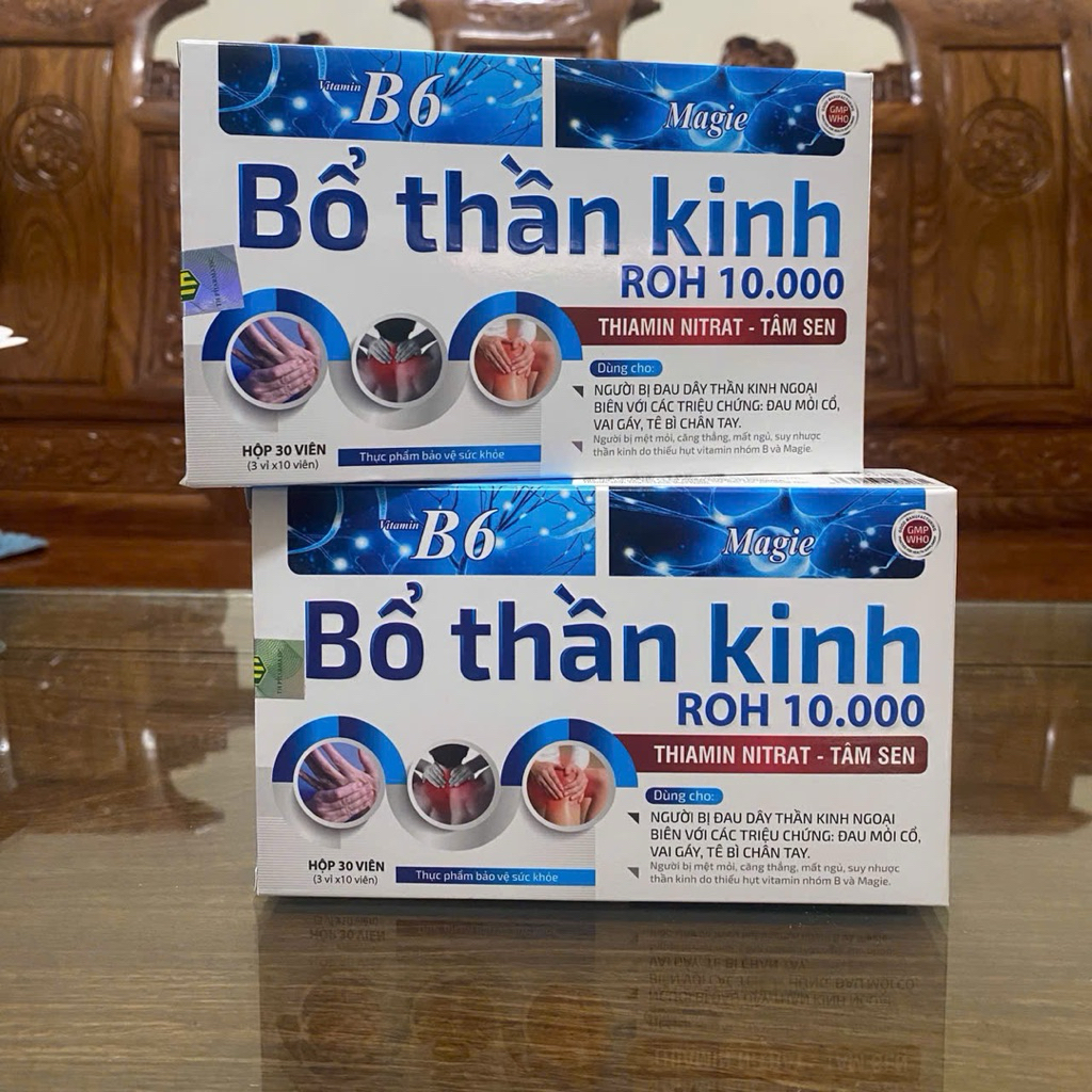 Viên uống hỗ trợ thần kinh  – Bổ sung Vitamin B1 B6 B12, Magie, MSM – Hỗ trợ giảm căng thẳng – 3 vỉ x 10 viên