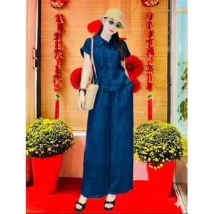 Set Đồ Nữ Sơ Mi 10 Màu, , Tay Hến, Quần Ống Suông chất liệu Đũi Tơ Xước- Minh Thư 2k8 Fashion