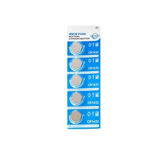 Vỉ 5 viên pin cúc áo 3V Beston CR1632 loại lithium (coin cell)