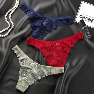 Quần lót nữ ren hoa mềm thoáng mát, quần chip đính nơ siêu xinh King Shop L.6551