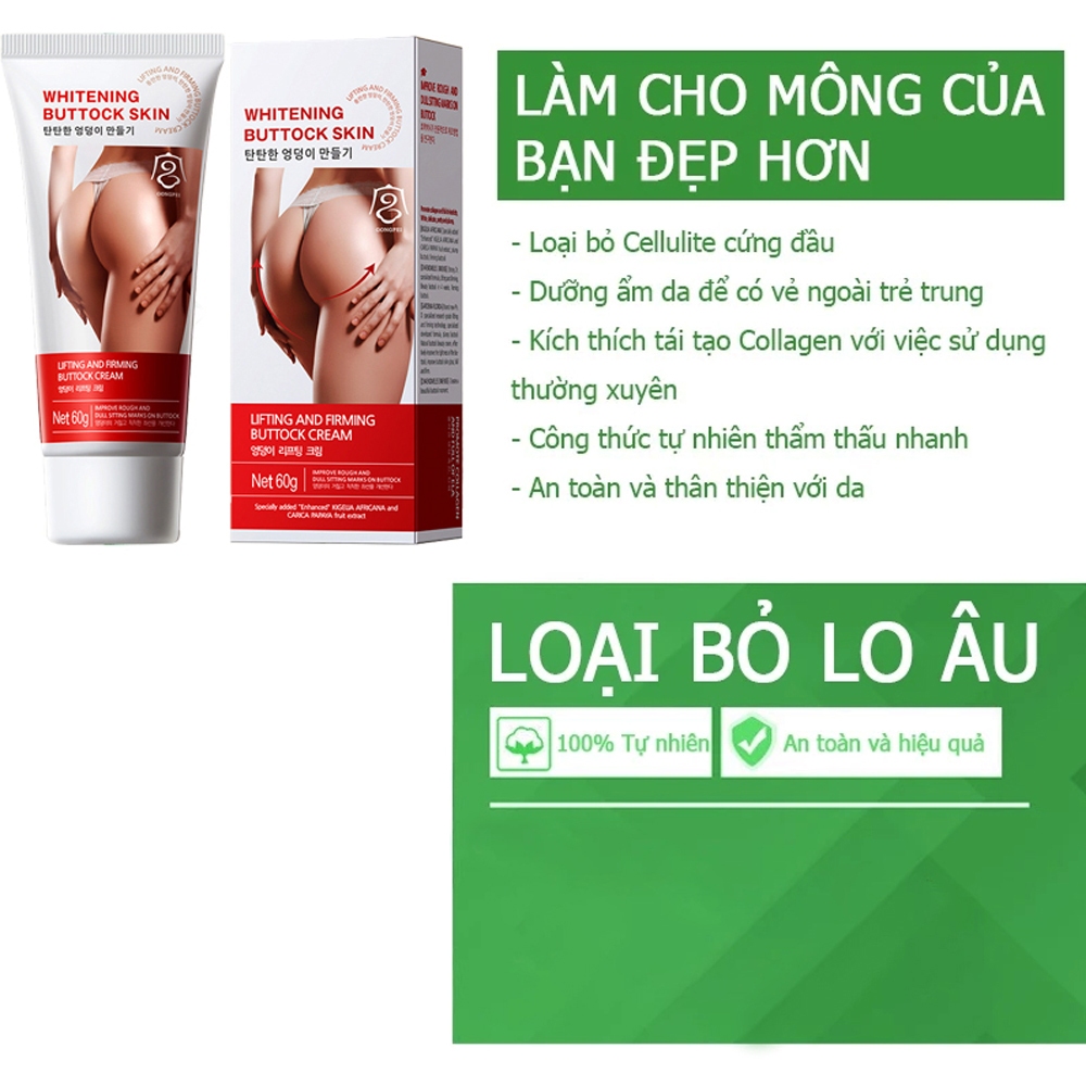 Kem Nở Mông Gongpei Nội Địa Hàn Quốc Giúp Mông Đầy Đặn Săn Chắc Chống Chảy Xệ, Kem Nâng Mông Nở Mông Làm Trắng Ngừa Thâm