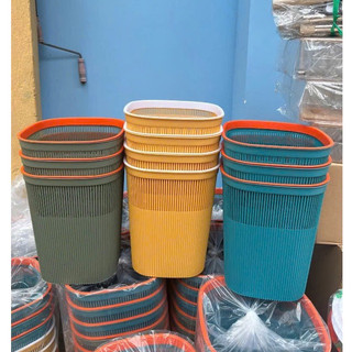 (R45) Sọt Rác Nhựa Có Viền Cố Định Túi Rác - Sọt Đan Sọc Đựng Vật Dụng Cá Nhân - Sọt Vuông 15L Nhựa PP. 23.5×27.5cm