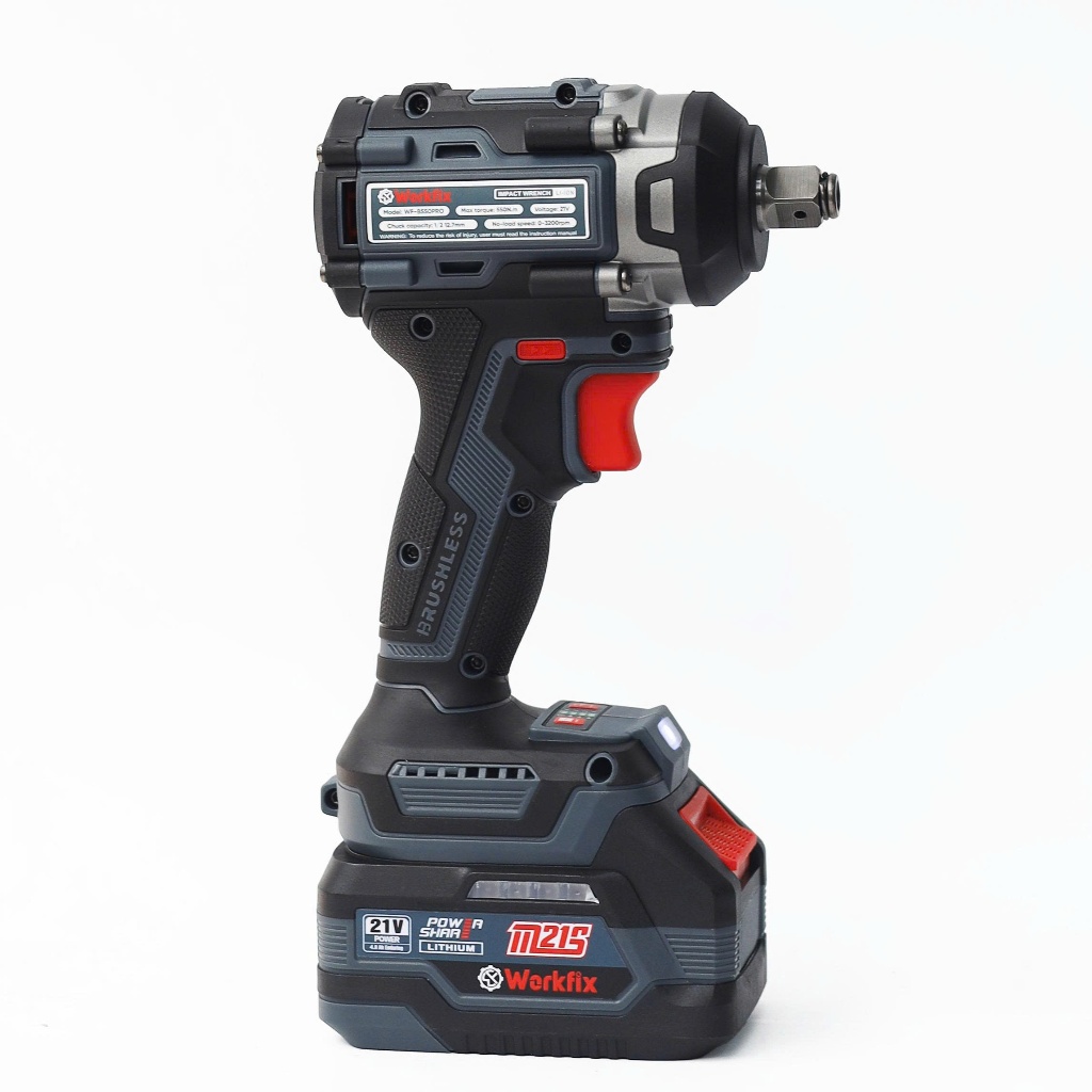 [Đầu 2IN1] Máy Siết Bulong Workfix WF-B550PRO Lực siết 550Nm 4 tính năng 4 tốc độ Không chổi than - Máy vặn ốc Workfix
