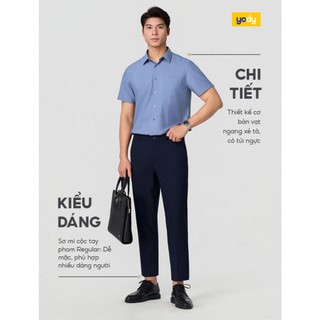 Áo sơ mi nam YODY vạt ngang phom regular, có túi phom trẻ trung công sở MOSS26A011