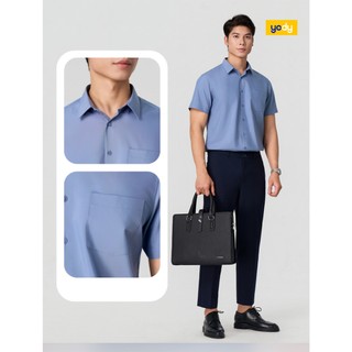 Áo sơ mi nam YODY vạt ngang phom regular, có túi phom trẻ trung công sở MOSS26A011