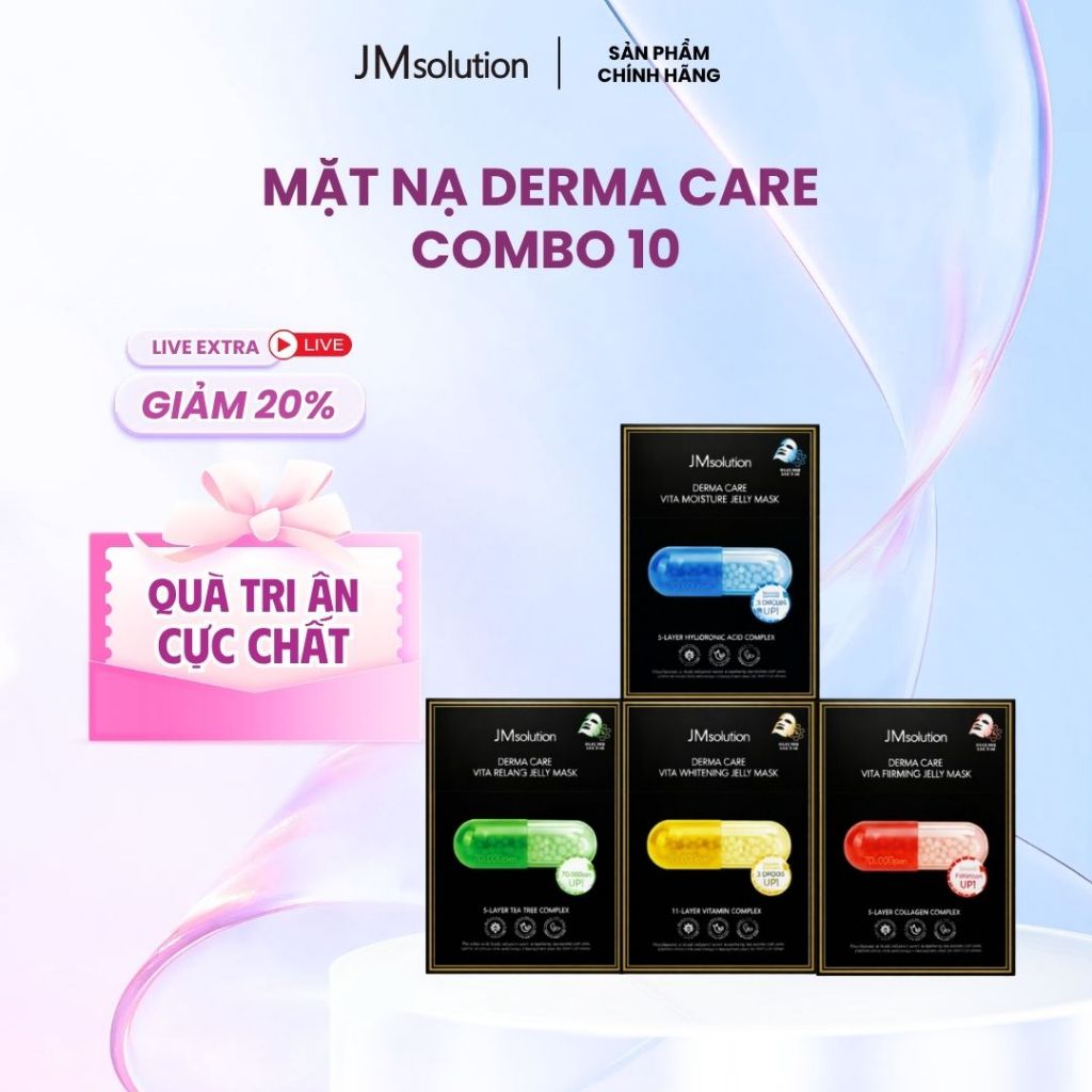 COMBO 10 MIẾNG MẶT NẠ JMsolution Derma Care Vita Jelly Mask 30ml x10 – Dưỡng Ẩm, Làm Dịu, Sáng Da, Săn Chắc