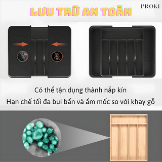 Khay Chia Ngăn Đa Năng Proki Hộp Đựng Đũa Thìa Có Thể Điều Chỉnh Kích Thước Linh Hoạt, Đáp Ứng Mọi Nhu Cầu