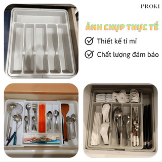 Khay Chia Ngăn Đa Năng Proki Hộp Đựng Đũa Thìa Có Thể Điều Chỉnh Kích Thước Linh Hoạt, Đáp Ứng Mọi Nhu Cầu