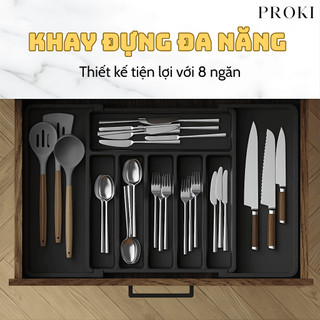 Khay Chia Ngăn Đa Năng Proki Hộp Đựng Đũa Thìa Có Thể Điều Chỉnh Kích Thước Linh Hoạt, Đáp Ứng Mọi Nhu Cầu