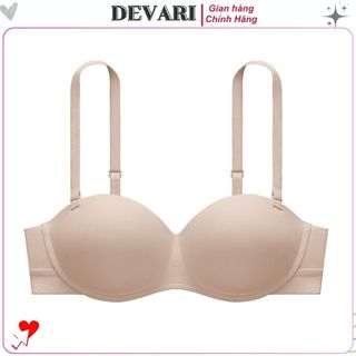 Áo ngực nữ su đúc cao cấp không gọng đệm mút vừa nâng ngực tạo khe, Áo lót không dây DEVARI A9228