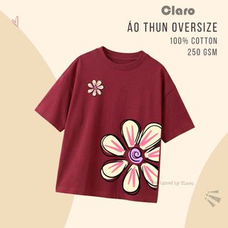 Áo phông nữ ao thun oversize họa tiết hoa xinh xắn phong cách hàn dễ thương