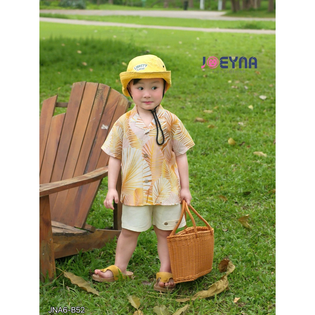 Set bộ đi biển Joeyna B52 hoa lá cọ cho bé 8-24kg