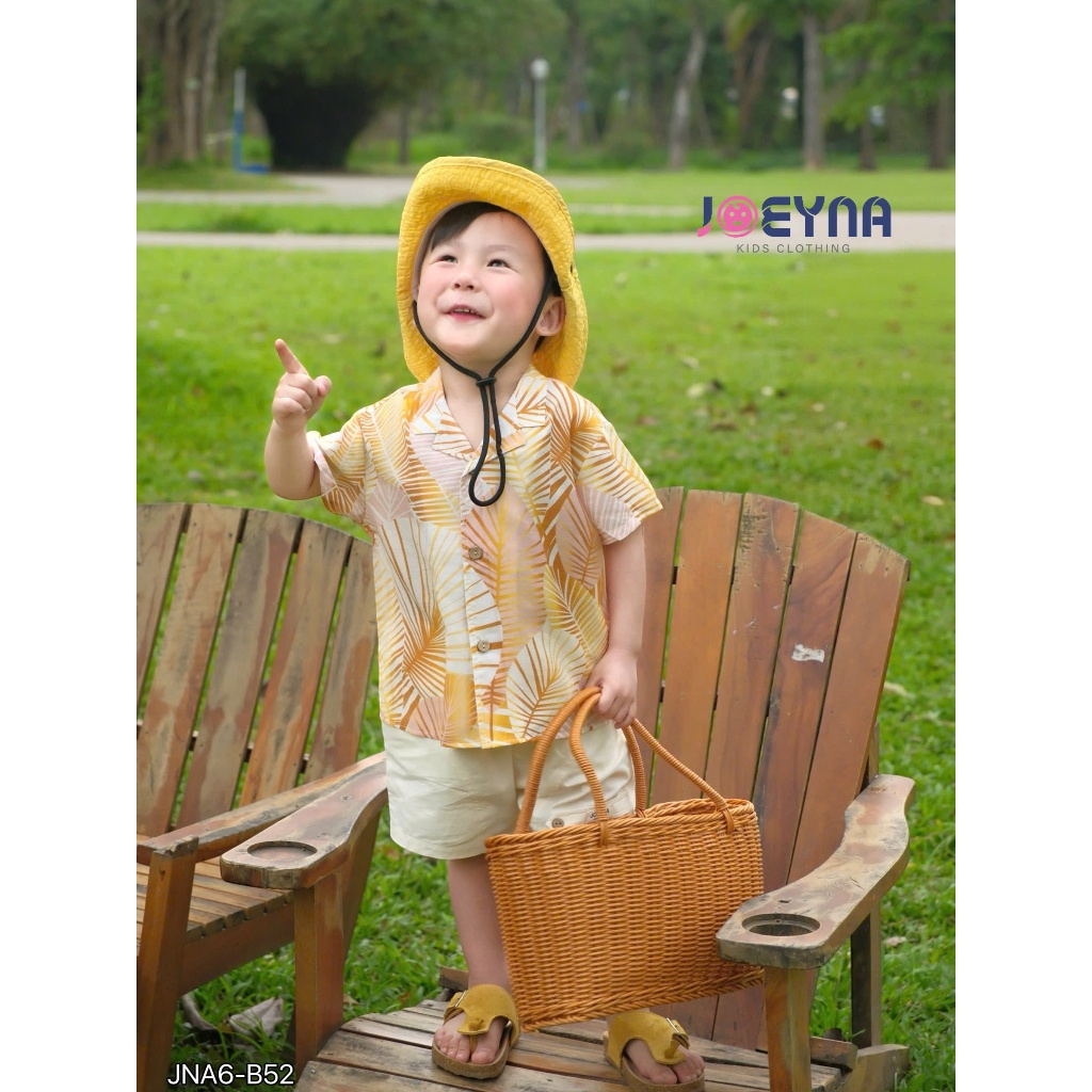 Set bộ đi biển Joeyna B52 hoa lá cọ cho bé 8-24kg