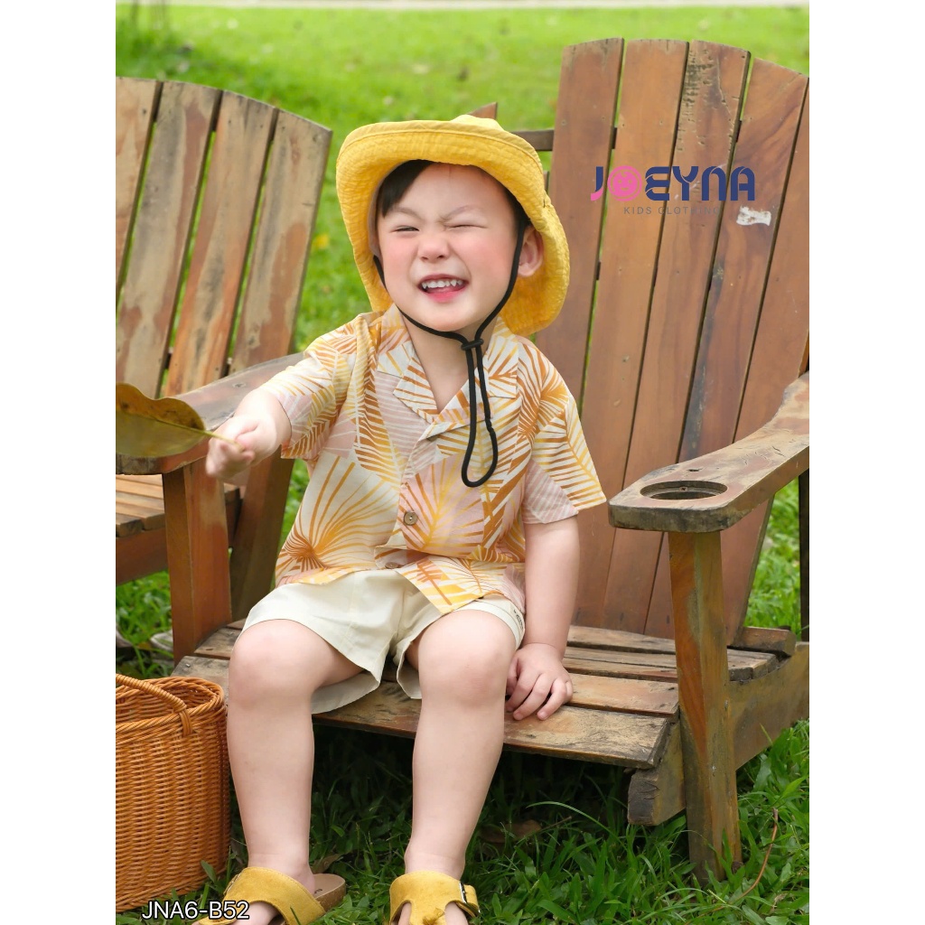 Set bộ đi biển Joeyna B52 hoa lá cọ cho bé 8-24kg