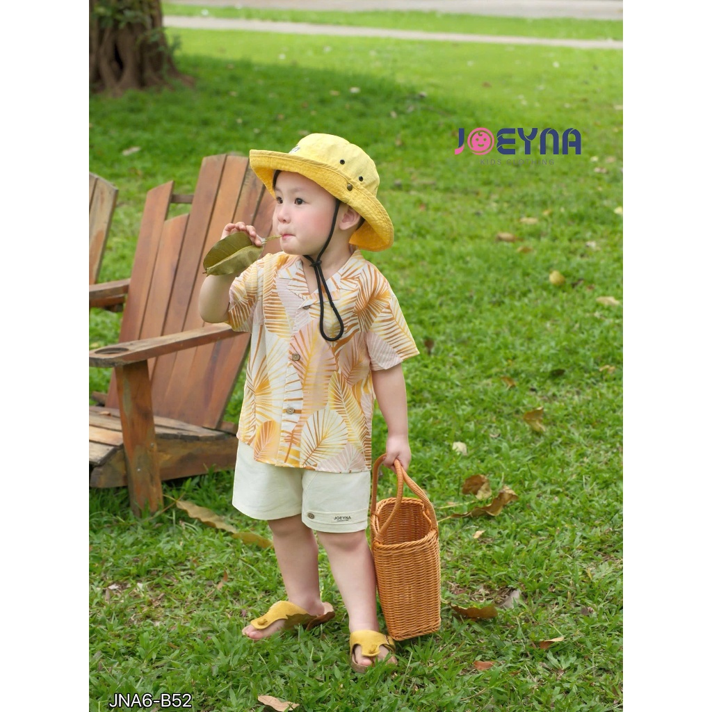 Set bộ đi biển Joeyna B52 hoa lá cọ cho bé 8-24kg