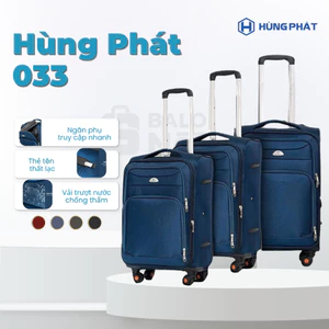 Vali Vải Chính Hãng Hùng Phát 033 có ngăn nới rộng bảo hành phụ kiện trọn đời