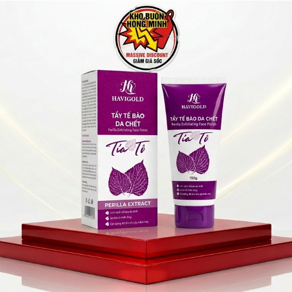 Gel Tẩy Tế Bào Chết Tía Tô - Sạch Sâu Thông Thoáng Se Khít Lỗ Chân Lông  Havigold (Tím-Trắng)