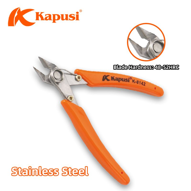 Kìm Cắt Chân Linh Kiện Kapusi K-8142 Thép Không Gỉ Cao Cấp - Kìm Cắt Dây Đồng, Dây Điện Nhỏ Sắc Bén