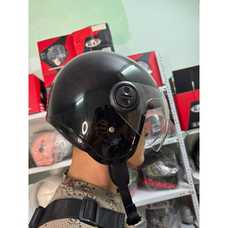XÃ KHO NÓN  3/4 Hàng nhập theo xe scoopy Đen bóng kính ngắn(size L 55-58cm)