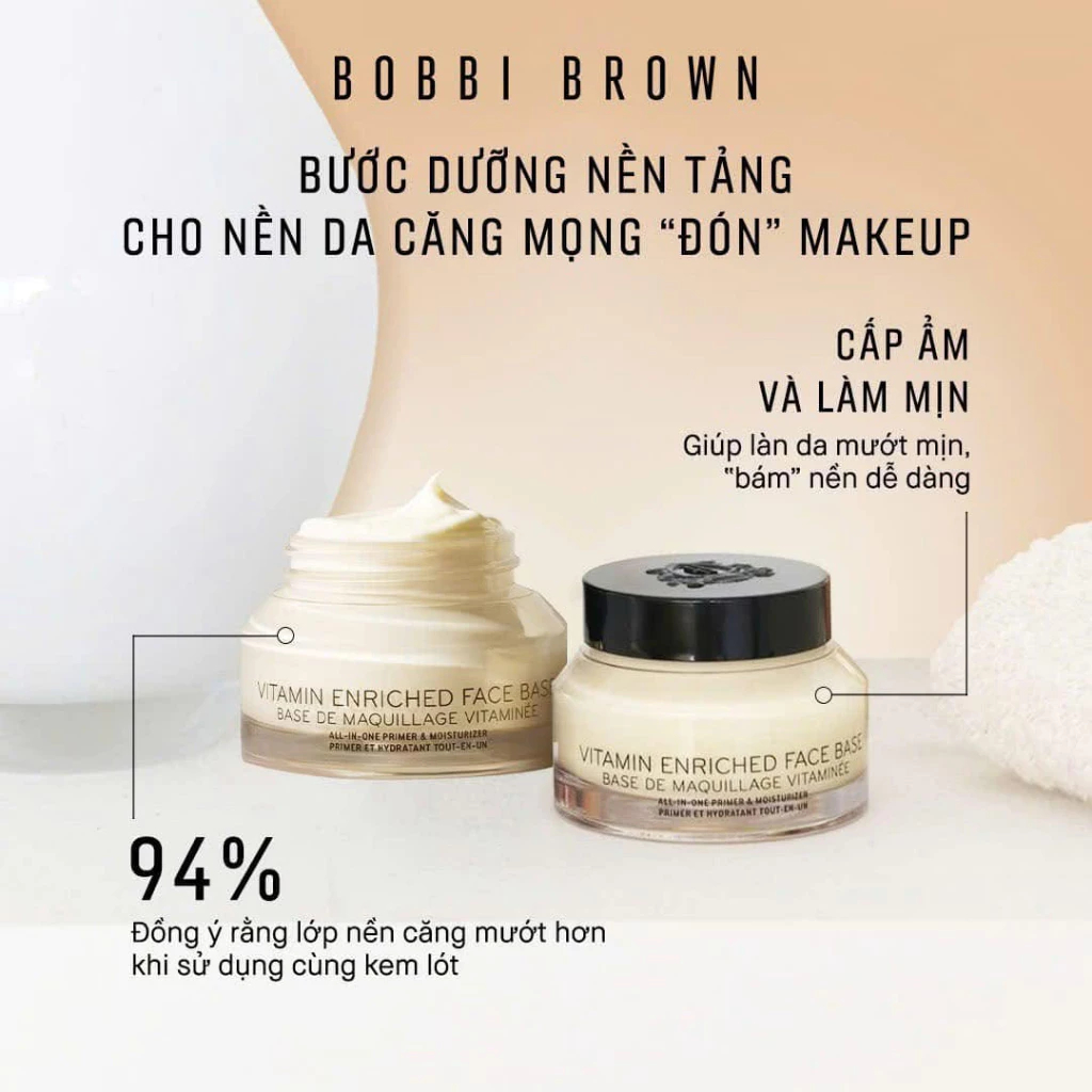 Kem Lót Dưỡng Ẩm Bobbi Brown Vitamin Enriched Face Base Priming Moisturizer 15ml&50ml Chính Hãng