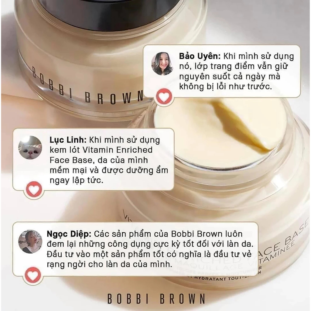 Kem Lót Dưỡng Ẩm Bobbi Brown Vitamin Enriched Face Base Priming Moisturizer 15ml&50ml Chính Hãng