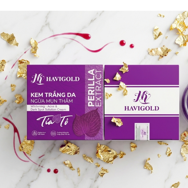 Kem Tía Tô 10g - Kem Face Mờ Thâm Mụn, Hỗ Trợ Tái Sinh Làn Da Hư Tổn - Havigold (Tím-Trắng)