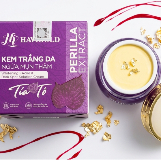 Kem Tía Tô 10g - Kem Face Mờ Thâm Mụn, Hỗ Trợ Tái Sinh Làn Da Hư Tổn - Havigold (Tím-Trắng)