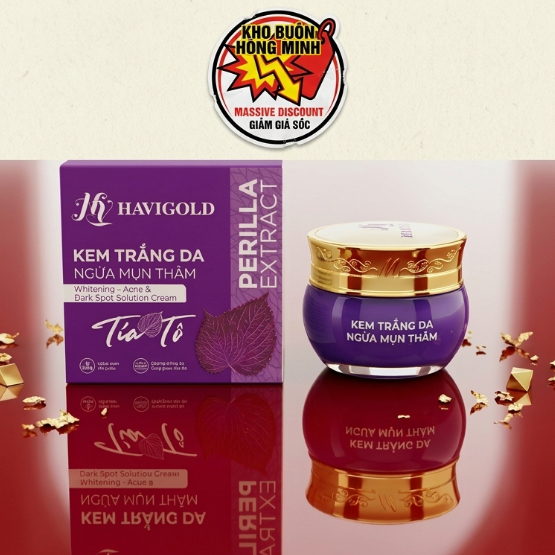 Kem Tía Tô 10g - Kem Face Mờ Thâm Mụn, Hỗ Trợ Tái Sinh Làn Da Hư Tổn - Havigold (Tím-Trắng)