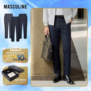 Quần âu nam trung niên MASCULINE MKL600 - Form đứng dáng vải cotton rayon thoáng mát co giãn nhẹ