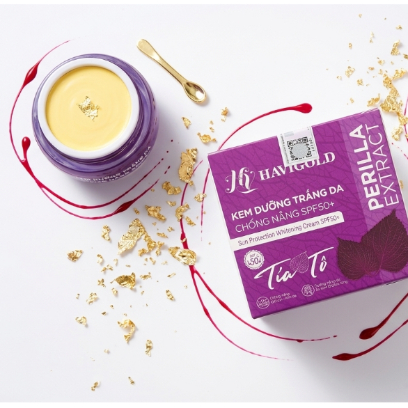 Kem Face Dưỡng Trắng Hồng, Thu Nhỏ Lỗ Chân Lông Mịn Mượt Havigold (Tím-Trắng) Tía Tô 10g