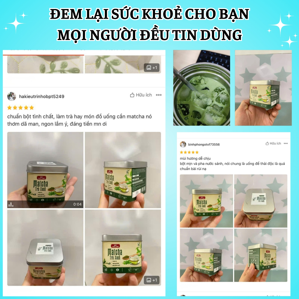 Bột Tinh Chất Matcha Trà Xanh NCK - Trà Thảo Mộc Thanh Nhiệt, Giải Khát, Lợi Tiểu, Giải Nhiệt Mùa Hè