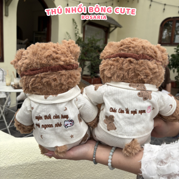 Gấu bông Ryan mặc Pyjama cao cấp, Teddy mặc đồ ngủ làm quà tặng đáng yêu