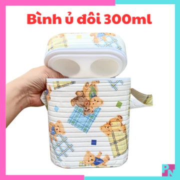 Bình ủ đôi 300ml Thái Lan bình ủ sữa 3 lớp sử dụng cho bình sữa cổ rộng Moyuum Kichi Wesser (Giữ ấm cho bình sữa)