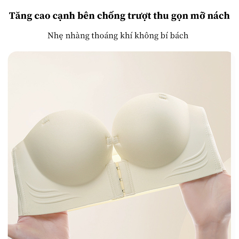 Áo Lót Nữ Cài Trước Nâng Ngực, Su Mềm Không Dây, Quây Ngực Độn To Tròn Tự Nhiên Thoải Mái Mặc Váy