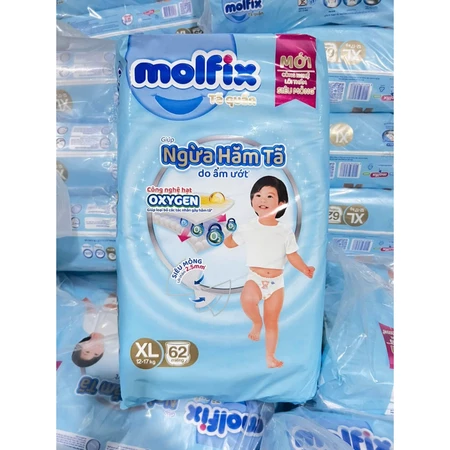 Molfix Oxygen ngừa hăm – Tã Quần Siêu Mỏng | M76/ L68/ XL62/ XXL56