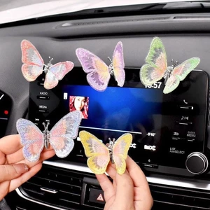 3D Bướm Ô tô Đồ trang trí Nội thất Bảng điều khiển trung tâm Dễ thương Trang trí Sáng tạo