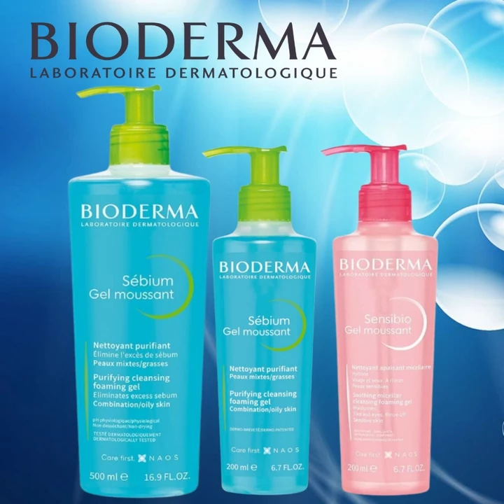 BIODERMA Gel rửa mặt tạo bọt Sebium Gel Moussant 500ml / BIODERMA Gel rửa mặt Gel Moussant 500ml