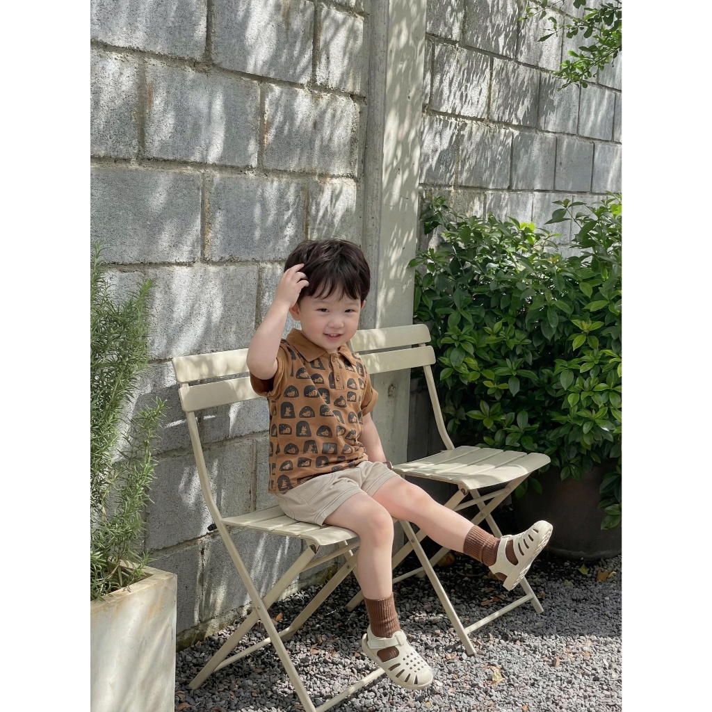 Set bộ polo cộc tay bé trai 1-6 tuổi Miniumbaby hình cún trong ô cute, chất áo cotton mềm mát SB2629