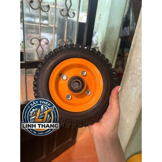 Bánh xe đẩy cao su đúc đặc- đk 20cm bi 6203 trục 17