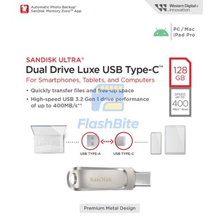 USB 3.2 OTG SanDisk Ultra Dual Drive Luxe SDDDC4-G46 upto 400MB/s 32GB/64GB/128G/256GB Bảo hành 5năm
